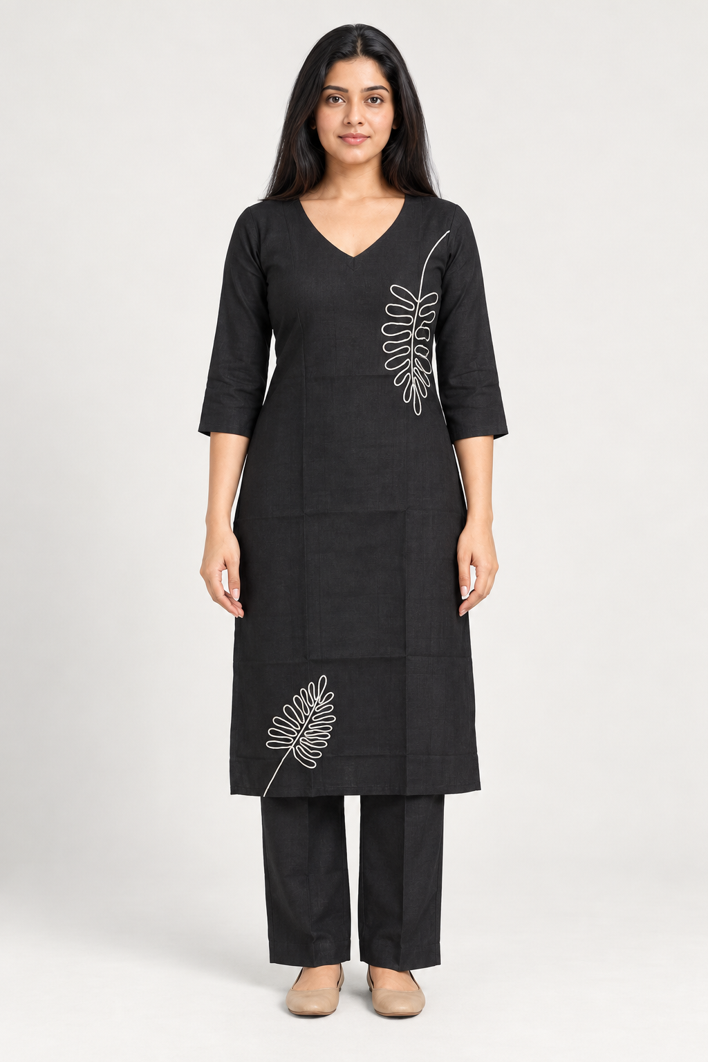 VATICAN SILK-CHURIDAR-2 PIECE SET-BLACK