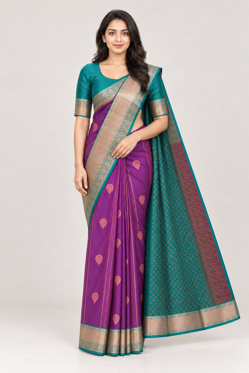 PURPLE WITH GREEN BORDER