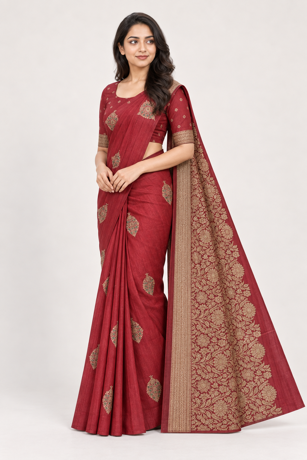 BURNT ORANGE WITH ANTIQUE GOLD MOTIFS